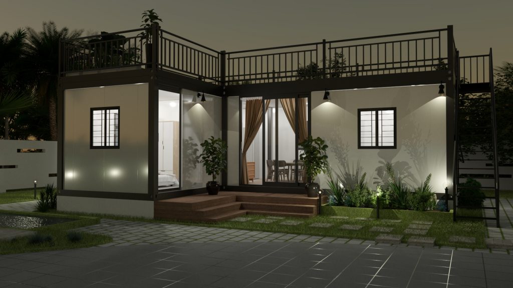 Mẫu nhà nghỉ dưỡng lắp ghép 2 tầng
