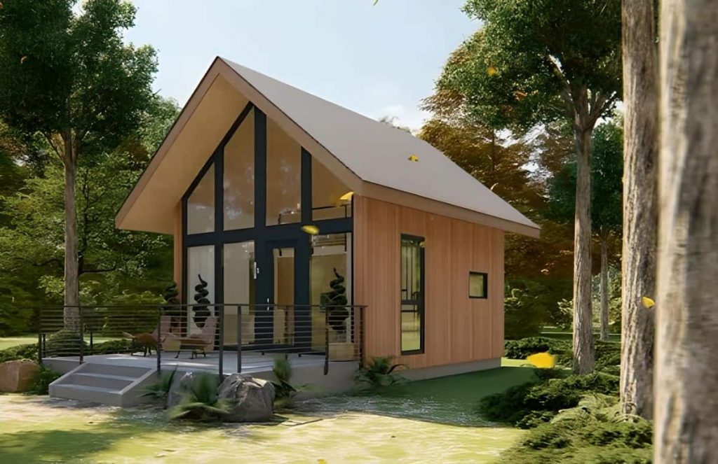 Mẫu nhà lắp ghép cấp 4 mái lệch