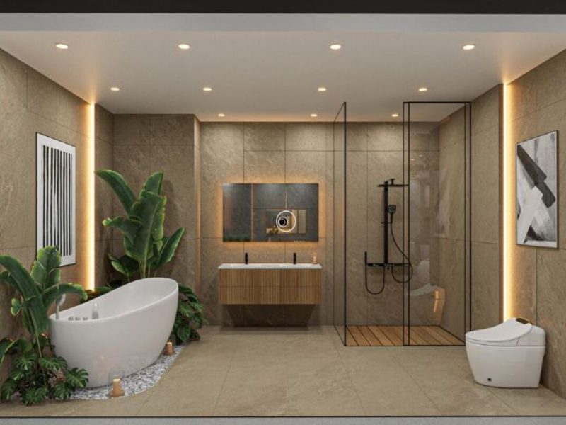 Mẫu phòng tắm kính cường lực đẹp