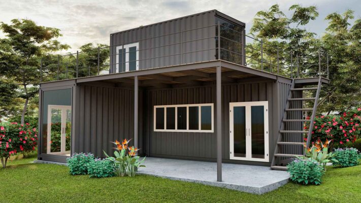 Mẫu nhà container 70 triệu 2 tầng tiện nghi