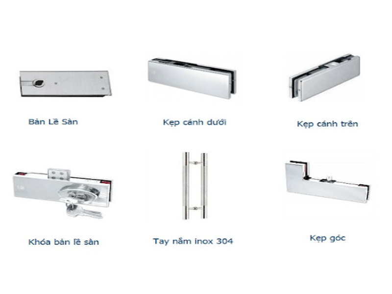 Bộ phụ kiện cửa kính bản lề sàn