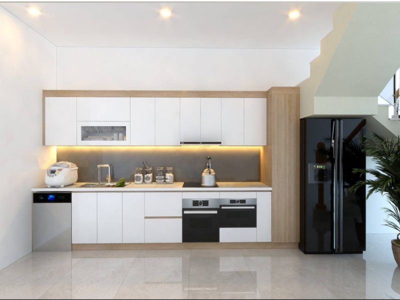 Mẫu tủ bếp nhôm đẹp hiện đại