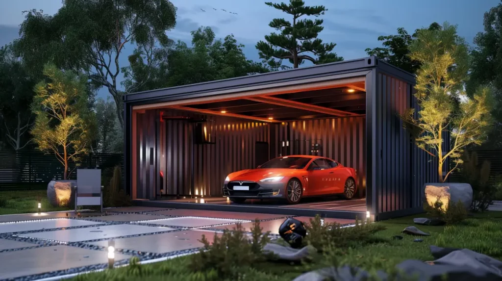 Kiểu nhà để xe ô tô container dễ dàng cơi nới