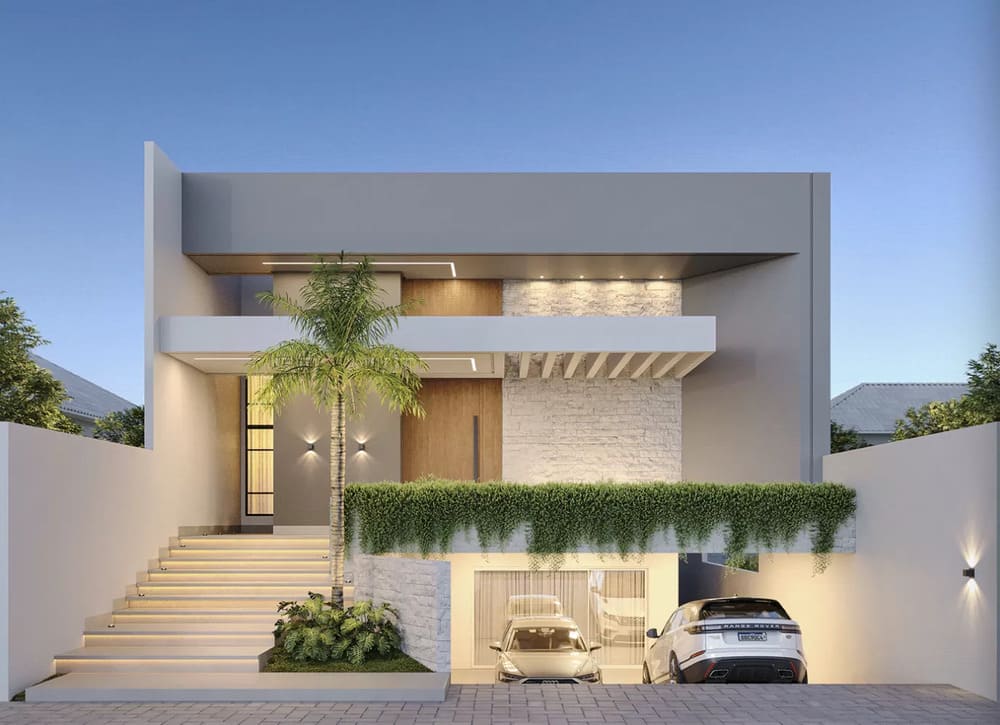 Mẫu nhà để xe ô tô liền tầng trệt