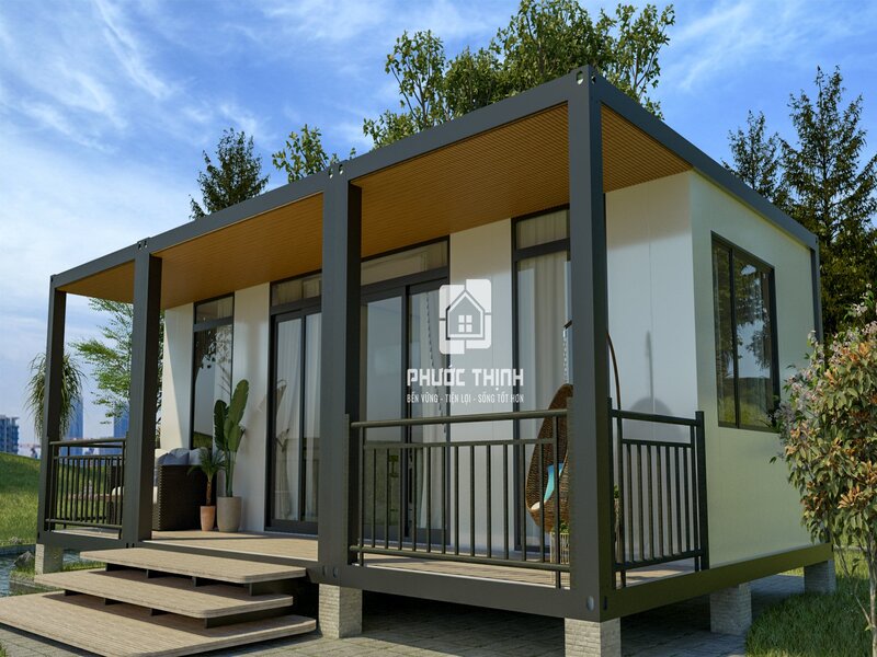 Mẫu homestay nhà container đẹp giữa không gian xanh