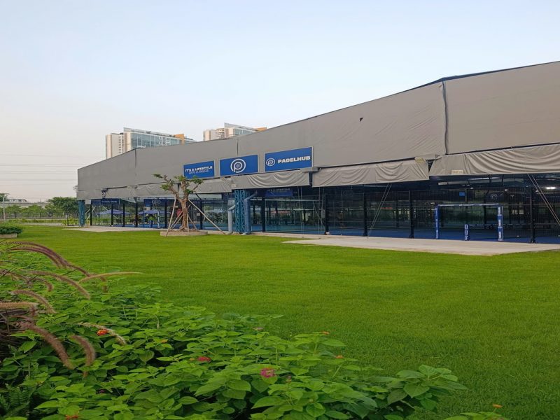 Hình ảnh tổng thể dự án sân padel An Phú thi công bởi Phước Thịnh Group.